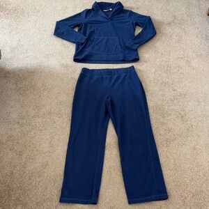 L.L. Bean Women's Navy Fleece Lounge Set VGUC Size M
